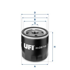 Filtru ulei FORD ECOSPORT 1.5 Ti benzina 112 cai UFI 23.267.00