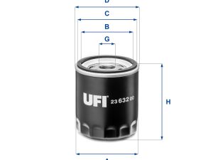 Filtru ulei FORD ECOSPORT 1.0 EcoBoost benzina 100 cai UFI 23.632.00