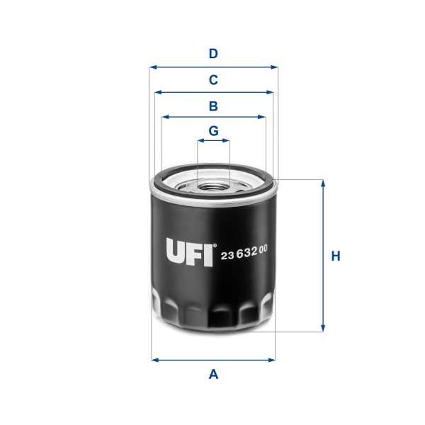 Filtru ulei FORD ECOSPORT 1.0 EcoBoost benzina 100 cai UFI 23.632.00