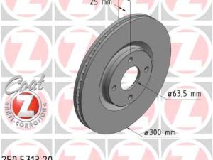 Disc frana FORD ECOSPORT 1.0 EcoBoost benzina 95 cai ZIMMERMANN 250.5713.20