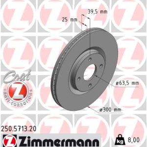 Disc frana FORD ECOSPORT 1.0 EcoBoost benzina 95 cai ZIMMERMANN 250.5713.20