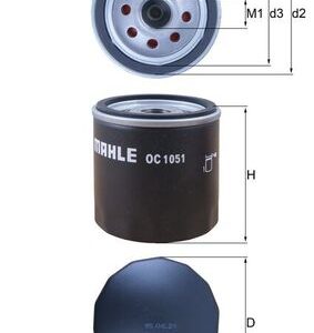 Filtru ulei FORD ECOSPORT 1.5 Ti benzina 112 cai MAHLE ORIGINAL OC 1051