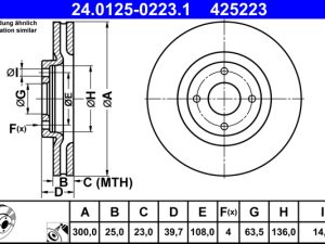 Disc frana FORD ECOSPORT 1.0 EcoBoost benzina 95 cai ATE 24.0125-0223.1