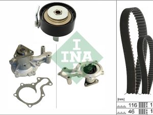 Set pompa apa + curea dintata FORD ECOSPORT 1.0 EcoBoost benzina 100 cai INA 530 0700 30