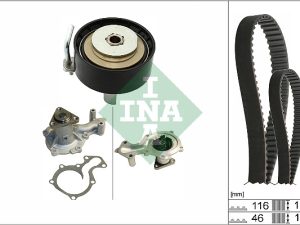 Set pompa apa + curea dintata FORD ECOSPORT 1.0 EcoBoost benzina 140 cai INA 530 0841 30