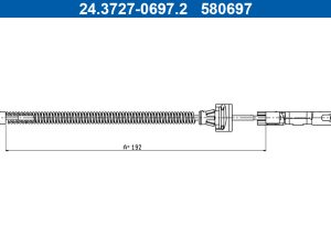 Cablu frana de parcare FORD ECOSPORT 1.0 EcoBoost benzina 100 cai ATE 24.3727-0697.2