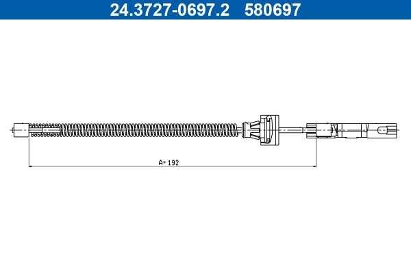Cablu frana de parcare FORD ECOSPORT 1.5 TDCi EcoBlue diesel 120 cai ATE 24.3727-0697.2