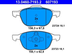 Placute frana FORD ECOSPORT 1.0 EcoBoost benzina 125 cai ATE 13.0460-7193.2