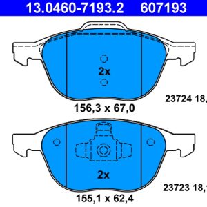 Placute frana FORD ECOSPORT 1.5 EcoBlue TDCi diesel 95 cai ATE 13.0460-7193.2