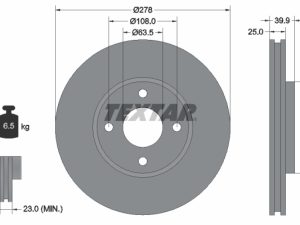 Disc frana FORD ECOSPORT 1.5 EcoBlue TDCi diesel 95 cai TEXTAR 92279003