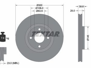 Disc frana FORD ECOSPORT 1.0 EcoBoost benzina 95 cai TEXTAR 92315503