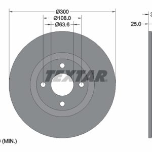 Disc frana FORD ECOSPORT 1.5 EcoBlue TDCi diesel 100 cai TEXTAR 92315503