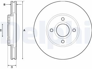 Disc frana FORD ECOSPORT 1.5 EcoBlue TDCi diesel 95 cai DELPHI BG4715C