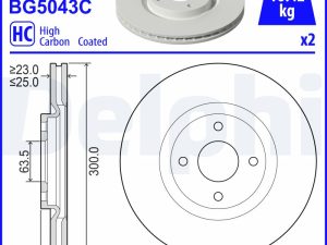 Disc frana FORD ECOSPORT 1.5 EcoBlue TDCi diesel 100 cai DELPHI BG5043C