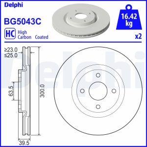 Disc frana FORD ECOSPORT 1.5 EcoBlue TDCi diesel 100 cai DELPHI BG5043C