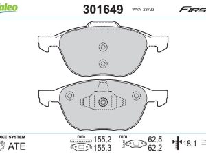 Placute frana FORD ECOSPORT 1.0 EcoBoost benzina 100 cai VALEO 301649