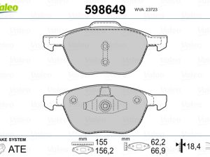 Placute frana FORD ECOSPORT 1.0 EcoBoost benzina 100 cai VALEO 598649