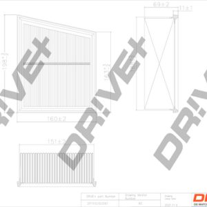 Filtru aer FORD ECOSPORT 1.0 EcoBoost benzina 125 cai DRIVE DP1110.10.0161
