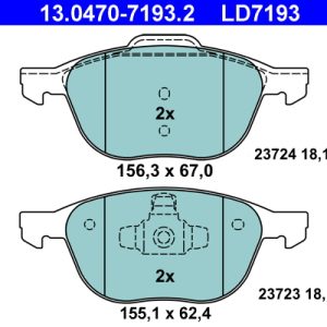 Placute frana FORD ECOSPORT 1.5 TDCi diesel 100 cai ATE 13.0470-7193.2