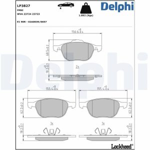 Placute frana FORD ECOSPORT 1.5 TDCi EcoBlue 4x4 diesel 125 cai DELPHI LP3827
