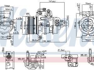 Compresor climatizare FORD ECOSPORT 1.5 EcoBlue TDCi diesel 100 cai NISSENS 890787