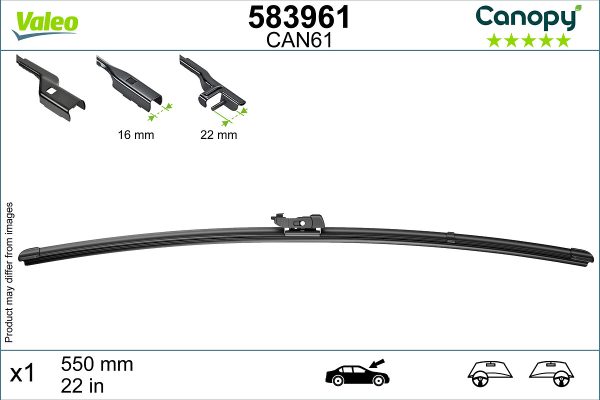 Lamela stergator FORD ECOSPORT 1.5 TDCi EcoBlue diesel 120 cai VALEO 583961