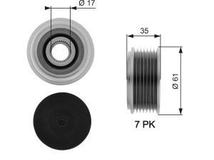 Fulie alternator GATES OAP7070 – FORD | AutoRival
