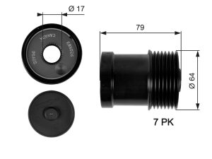 Fulie alternator GATES OAP7104 – FORD | AutoRival