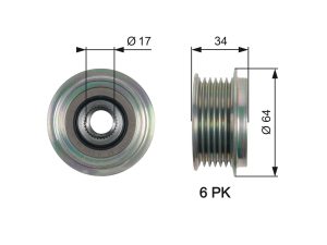 Fulie alternator GATES OAP7167 – FORD | AutoRival