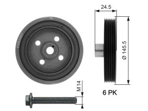 Fulie curea arbore cotit GATES TVD1057A – FORD | AutoRival