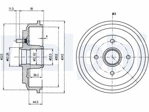 Tambur frana DELPHI BF487