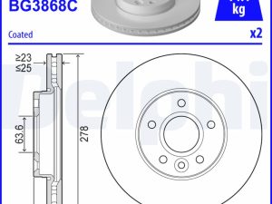 Disc frana DELPHI BG3868C