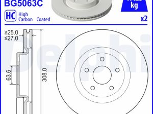 Disc frana DELPHI BG5063C