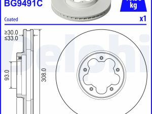 Disc frana DELPHI BG9491C