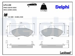 Set placute frana DELPHI LP1139