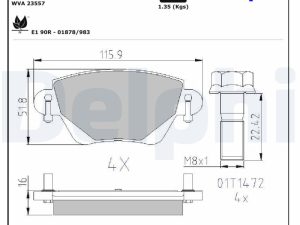 Set placute frana DELPHI LP1682