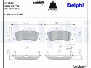 Set placute frana DELPHI LP1683