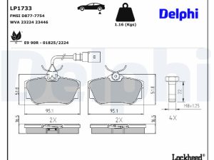 Set placute frana DELPHI LP1733