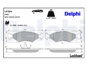 Set placute frana DELPHI LP204