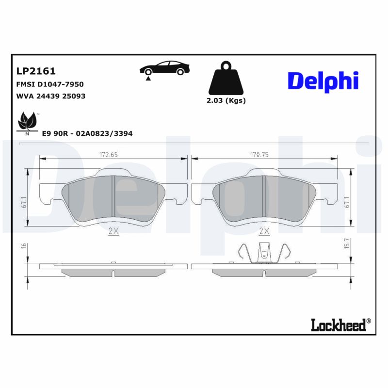 Set placute frana DELPHI LP2161