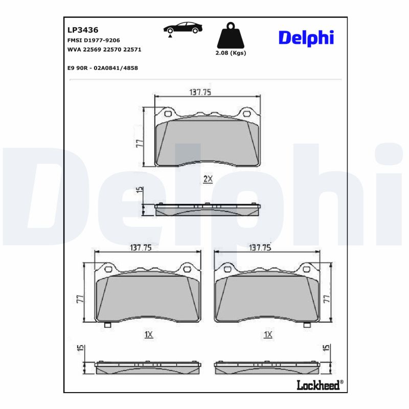 Set placute frana DELPHI LP3436