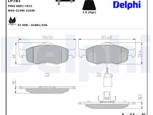 Set placute frana DELPHI LP781