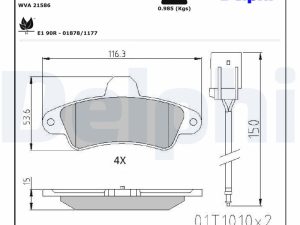 Set placute frana DELPHI LP853