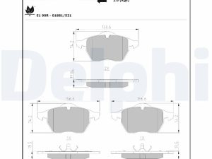 Set placute frana DELPHI LP978