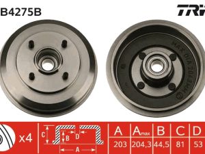 Tambur frana TRW DB4275B – FORD | AutoRival