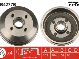 Tambur frana TRW DB4277B – FORD | AutoRival