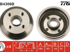 Tambur frana TRW DB4306B – FORD | AutoRival