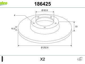 Disc frana VALEO 186425