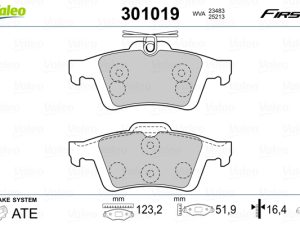 Set placute frana VALEO 301019