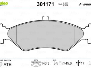 Set placute frana VALEO 301171
